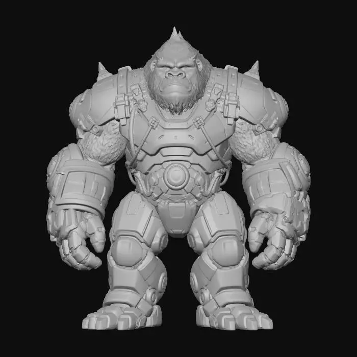 3D model for Cyborg Gorilla Warrior