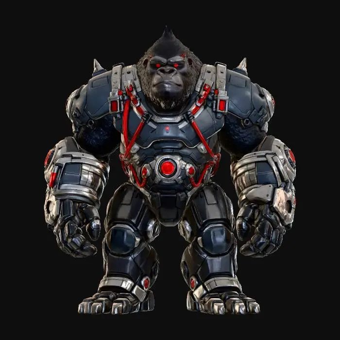 3D model for Cyborg Gorilla Warrior