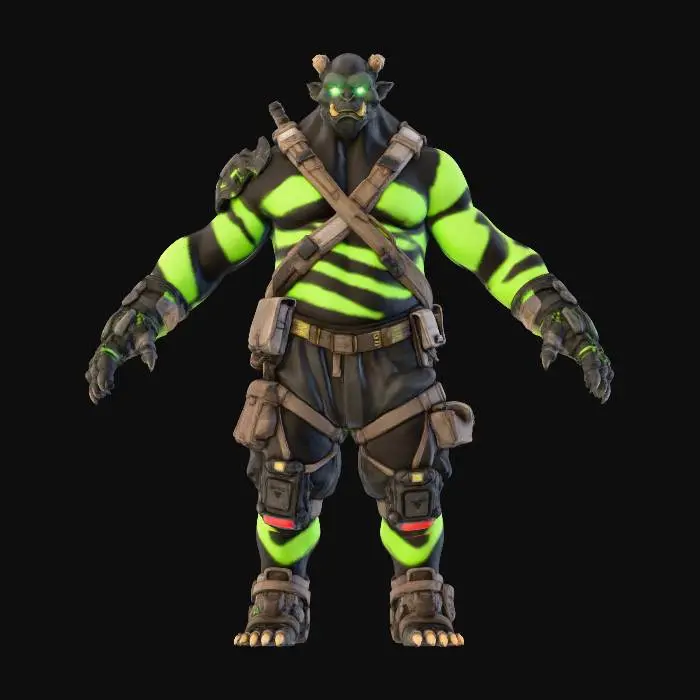3D model for Neon Jungle Warrior