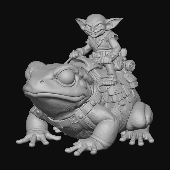 3D model for Frog Rider Fantasy