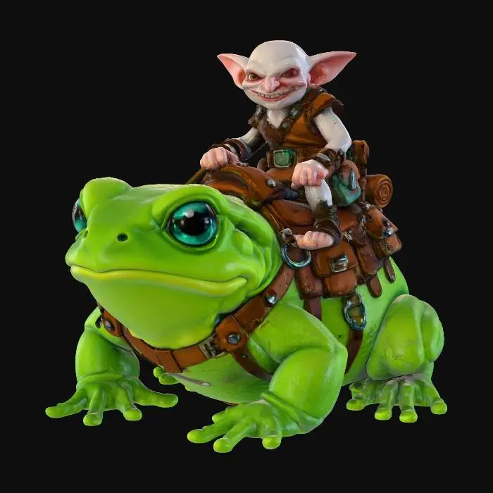 3D model for Frog Rider Fantasy