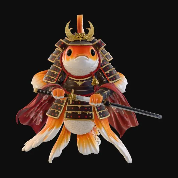 3D model for Samurai Fish Warrior