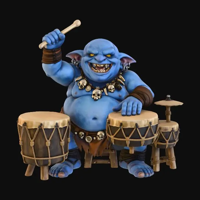 3D model for Blue Goblin Drummer