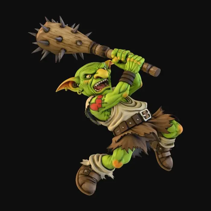 3D model for Goblin with a Spiked Club
