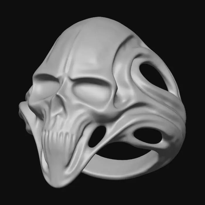 3D model for Chrome Skull Ring