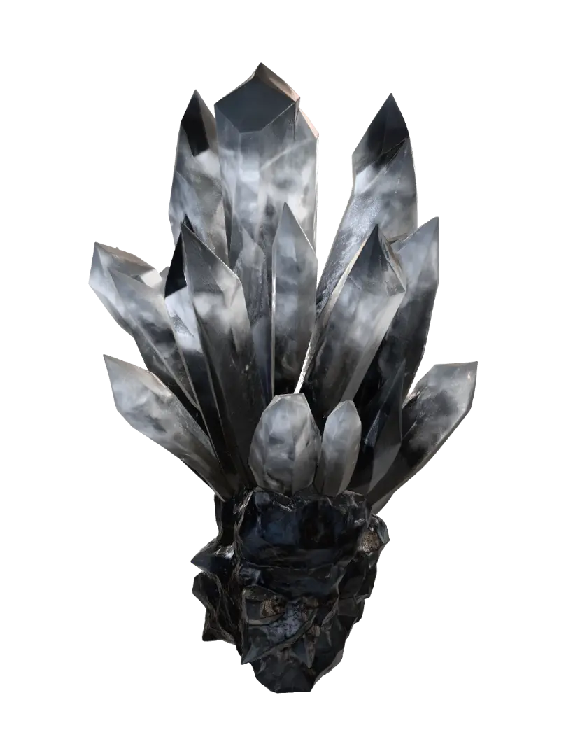 Smoky Crystal Tower - Mineral 3D model, vytvořený pomocí AI