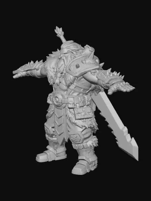 3D model for Space Barbarian Warrior