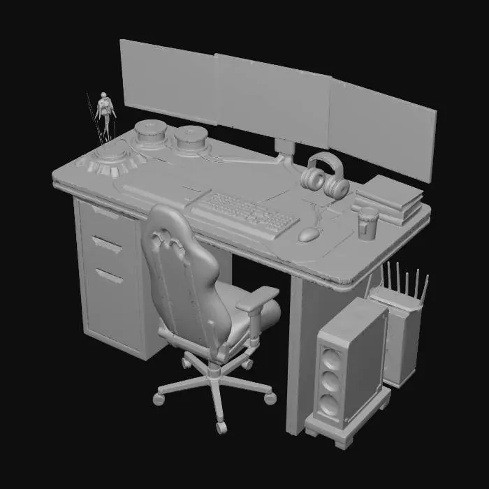 3D model for Futuristic Workdesk