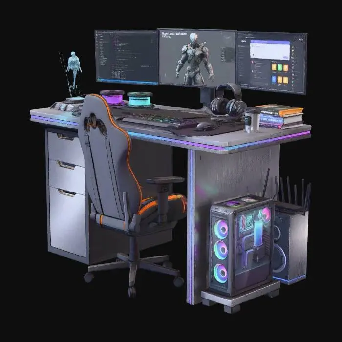 3D model for Futuristic Workdesk