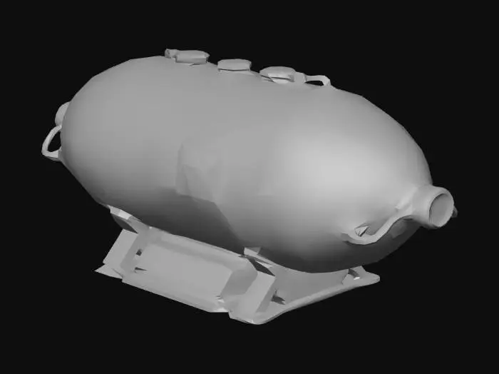 3D model for model a capsule shaped fuel tank from a sci-fi industrial setting