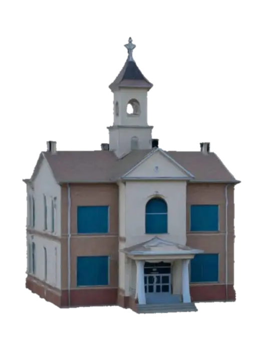 school building - Education 3D model, vytvořený pomocí AI