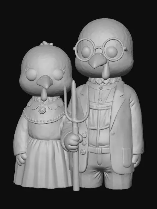 3D model for American Gothic Turkeys