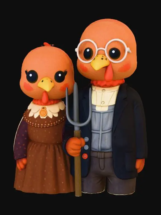 3D model for American Gothic Turkeys