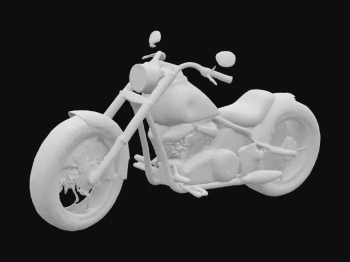 3D model for Molten metal liquid flame Hell Chopper Cycle..shiny metal, bright  flames. long stretched chopper of hollywood movie magic. motorcycle flaming Tires on Solid Rims.skull shape front farring and a high sissybar at the rear of the seat