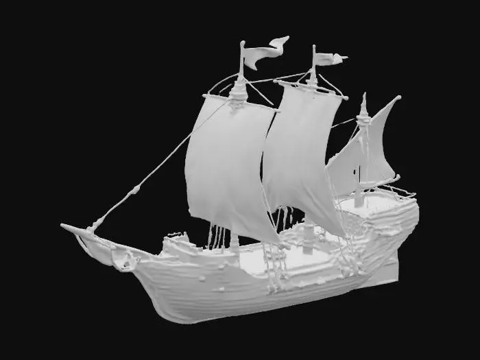 3D model for #PBR#, The undead Black Pearl ship from Pirates of the Caribbeancrisp sharp clean mesh and texture. High res. texture. detailed texture placement. No artifacts, or defects in mesh. Hollywood quality production