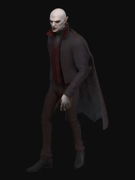 3D model for Subspecies vampire radu. standining upright in  a pose . perfect mesh, no holes or artifacts .Realistic proportions and SYMMETRICAL mesh....bald headed male Radu vampire  of the Subspecies movie franchise