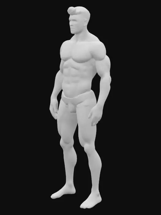 3D model for Tattoed atractive Male in speedo