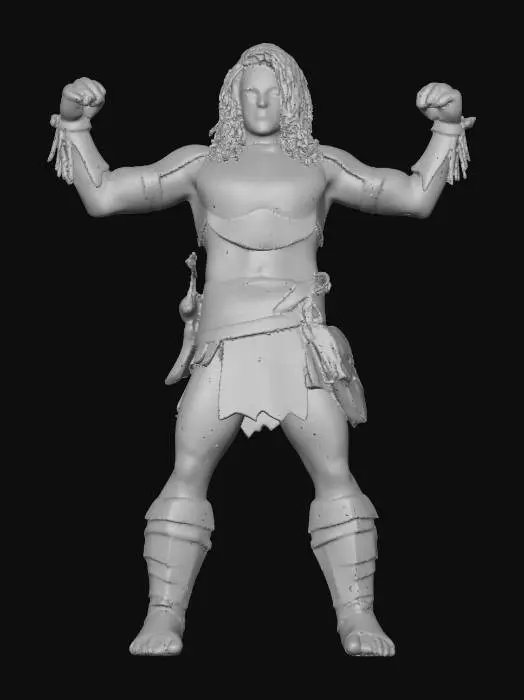 3D model for Conan the Destroyer Barbarian Game Character Asset T posed. Hands are empt ywith fingers spread apart .Destroyer armor and gauntlets .  destroyer axe straped to his Back. High quality Texture and mesh. No holes or loose artifacts in mesh.