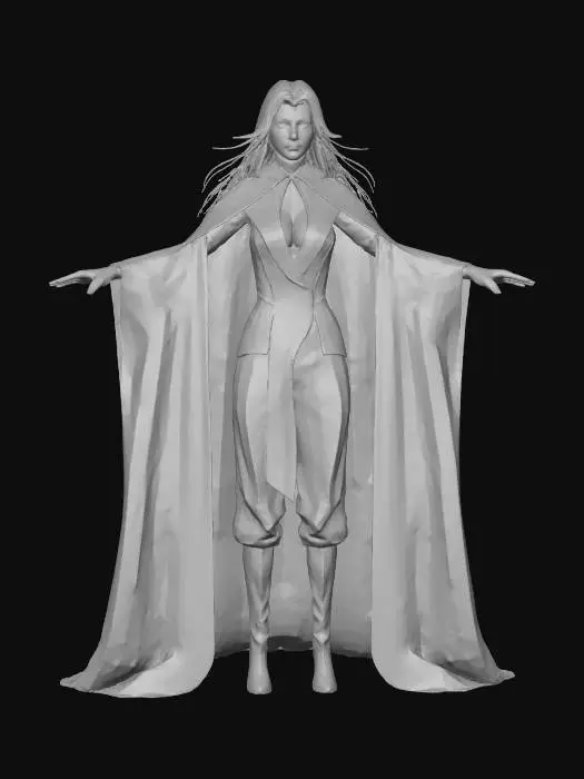 3D model for Ultra reralistic t posed mesh and texture of" claudia female vampire of the Requiem Chevalier Vampire graphic novel series" sharp clear textures, full head to toe mesh. no extra mesh artifacts. full character outfit and accesories #game figure#