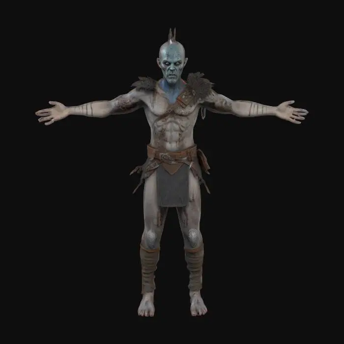 3D model for create a Render ready High quality mesh and Textured Model of A Viking norseman undead warrior unreal engine 5 t posed game character asset. precision texture placement .
Aged battle worn outfit . hands open, fingers spread . holding no items clean sharp mesh, no artifacts .Detailed face eyes ears and fingers. No cape. corpse like rotted flesh. vacant grey blue eyes.