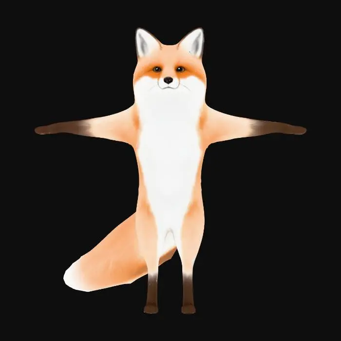 3D model for Fox in T-Pose