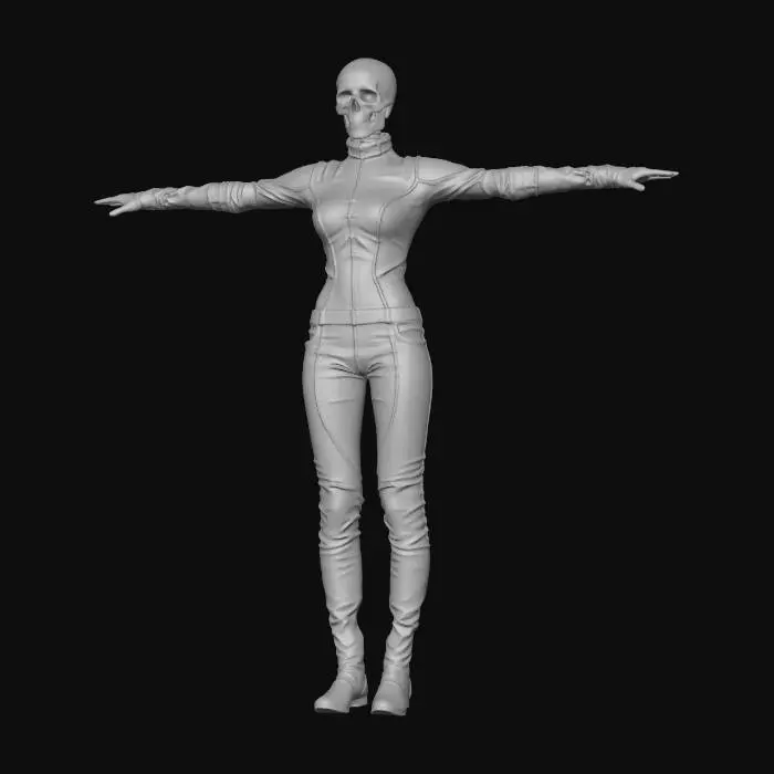 3D model for Flaming Skull in Leather