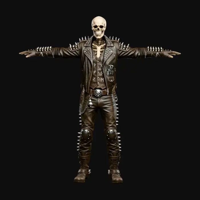 3D model for Spiked Skeleton Biker