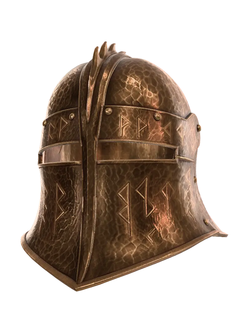Medieval Visor Helmet 3D model, vytvořený pomocí AI