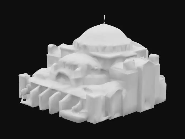 3D model for Hagia Sophia as Church,super detailed,cross at the top, and make sure its good on all 4 dimentions