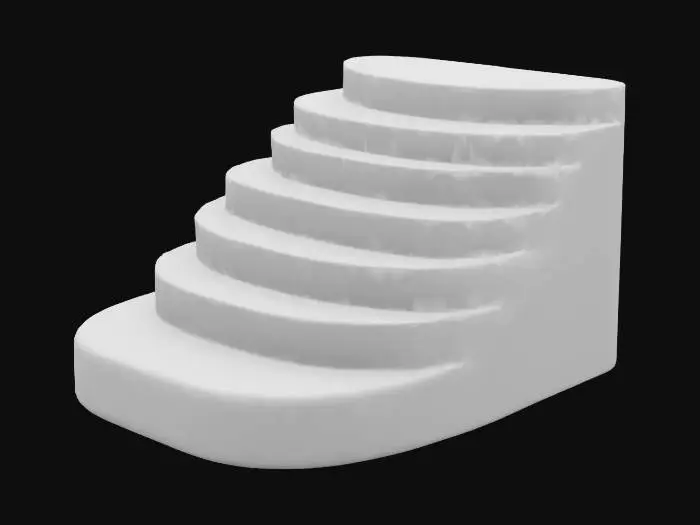 3D model for futuristic steps, some scratches and dents, Sci-Fi, Game Assets, Gold, Silver, Leather, Ultra Realistic, Highly Detailed