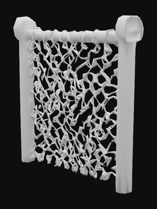 3D model for Metal chain linked fence with wear and tear that can connect to other fences