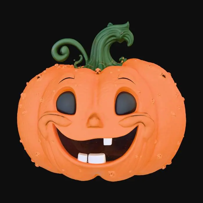 3D model for #Halloween2025#, cute, friendly, Innocent lively detailed fantasy halloween pumpkin