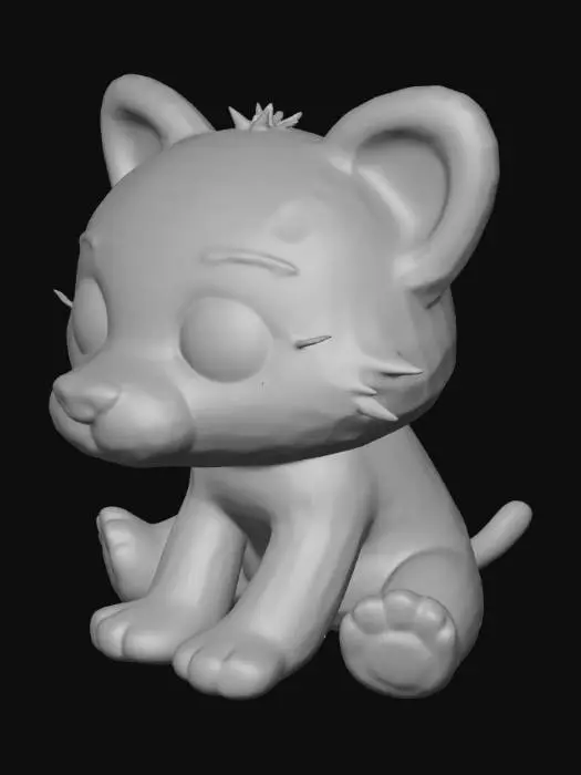 3D model for popmart style rainbow snow leopard plush cartoon style
