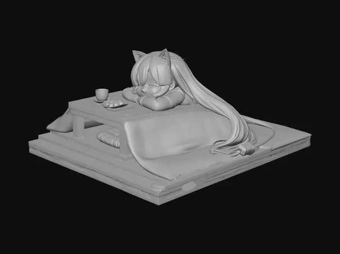 3D model for Miku's Cozy Tea Break