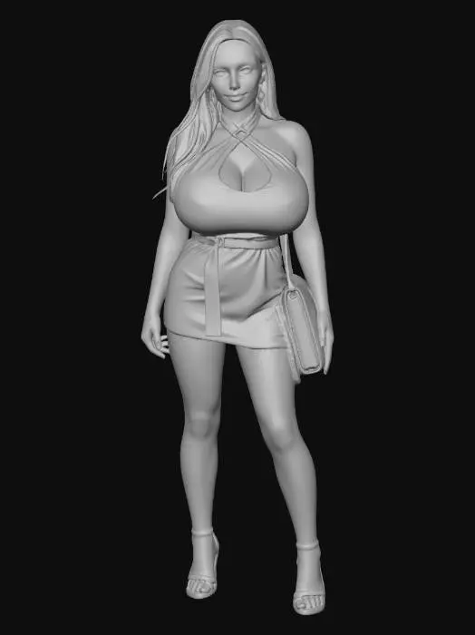 3D model for Blue Halter Evening Gown at the Gallery