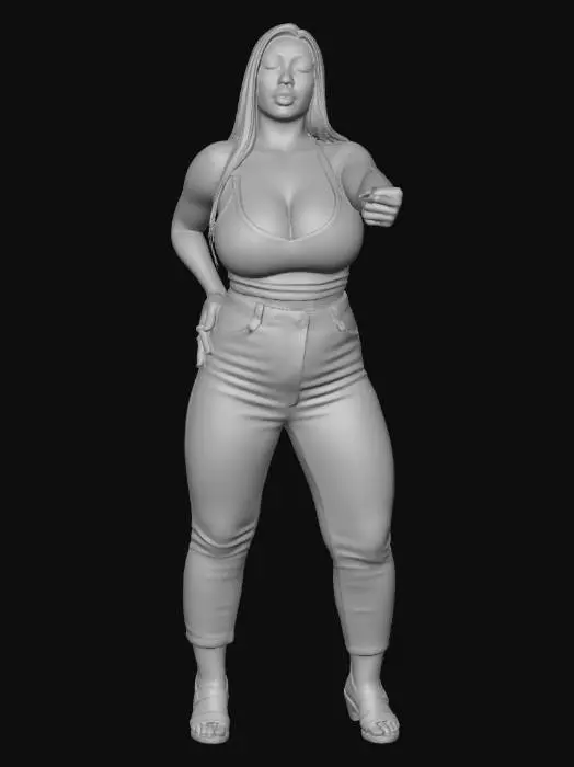 3D model for Bedroom Selfie in White Tank Top