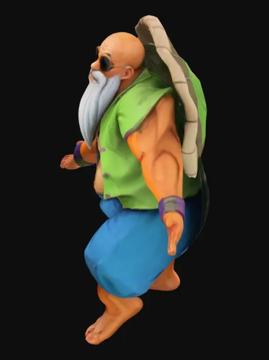 3D model for #realistic# Master Roshi from "Dragon Ball Z". Ultra Realistic, Highly Detailed, Full Body, T-pose