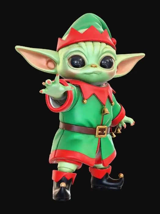 3D model for Elf Yoda Holiday Magic