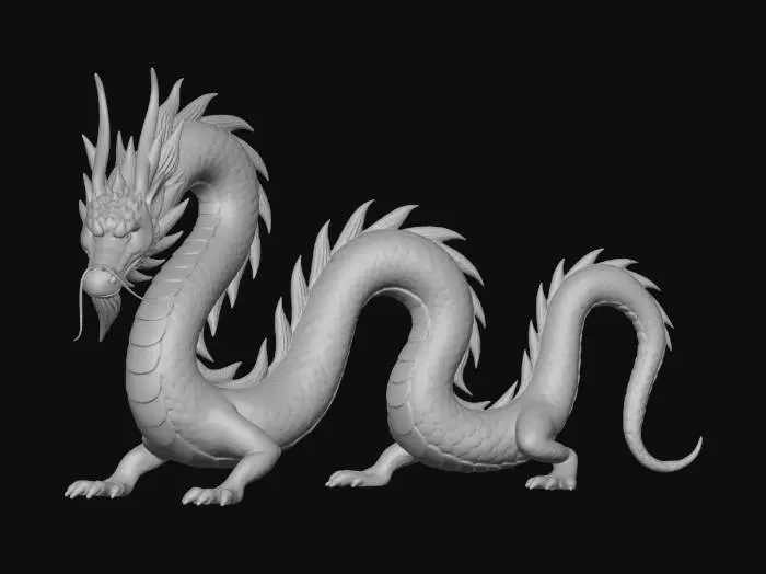 3D model for Red Chinese Dragon