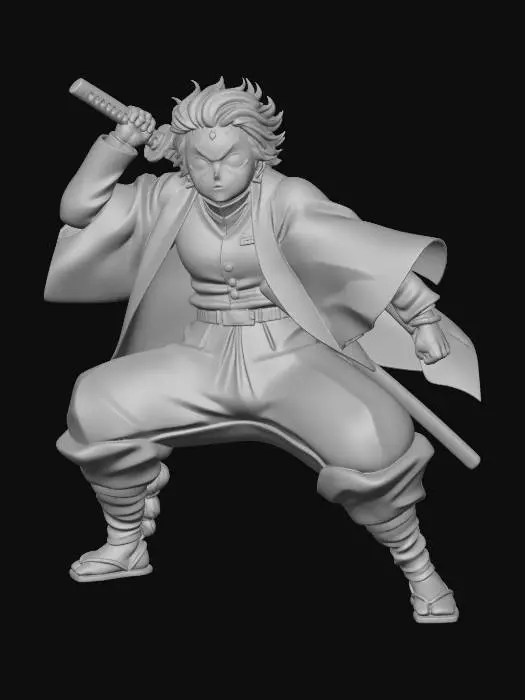 3D model for Tanjiro Kamado in Battle Stance