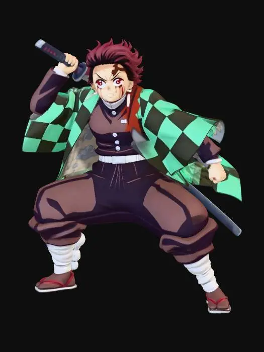 3D model for Tanjiro Kamado in Battle Stance