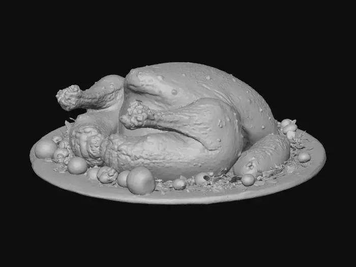 3D model for Thanksgiving cozy table scene, roasted turkey centerpiece, mashed potatoes, pumpkin pie slices, candles, wooden rustic table, warm soft lighting, shallow depth of field, high-detail textures, 8k render, photorealistic, cinematic composition, #Thanksgiving#