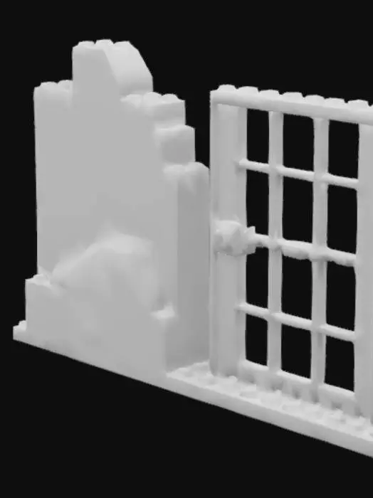 3D model for Lego Jail Gate and Lego hill, #AroundTheWorld#