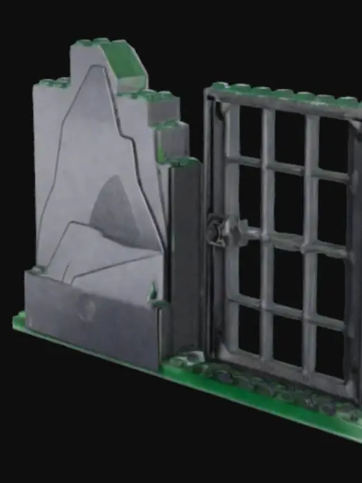 3D model for Lego Jail Gate and Lego hill, #AroundTheWorld#