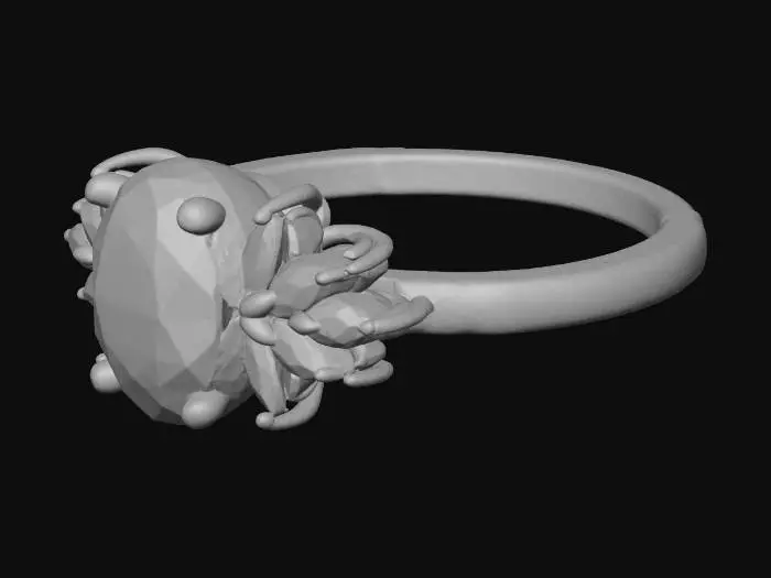 3D model for Opulent Elegance, ring, wedding ring, crystal