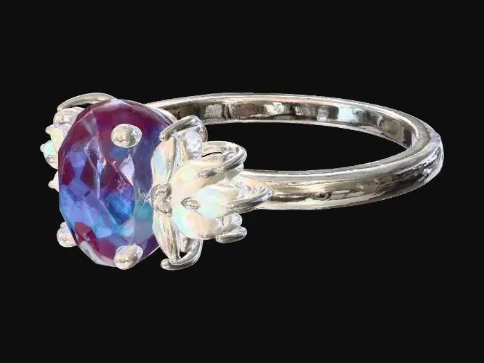 3D model for Opulent Elegance, ring, wedding ring, crystal