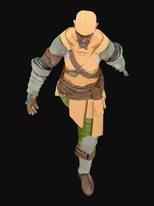 3D model for Low- bis Mid-Poly Modell, optimiert für Echtzeit-Engines (Unreal Engine, Unity).
Saubere Topologie, sauberes UV-Mapping, keine unnötigen Polygone.
PBR-Materialien (Leder, Stoff, Metall, Holz) mit 4K-Texturen: Base Color, Normal, Roughness, Metallic, AO.
Leichte Lederrüstung in erdigen Farben (Grün, Braun, Beige), mit verstärkten Schulter- und Unterarmteilen.
Hölzerner Köcher mit Pfeilen am Rücken, aber ohne sichtbaren Bogen.
Kapuze oder Schulterumhang, dezente Fantasy-Verzierungen.
Schlanke, agile Silhouette, gut erkennbar aus isometrischer Perspektive.
Neutraler Stand- oder Idle-Pose (T-Pose oder A-Pose für Rigging geeignet).
Ready-to-Rig Skeleton, kompatibel mit Standard-Rigging in Game-Engines.