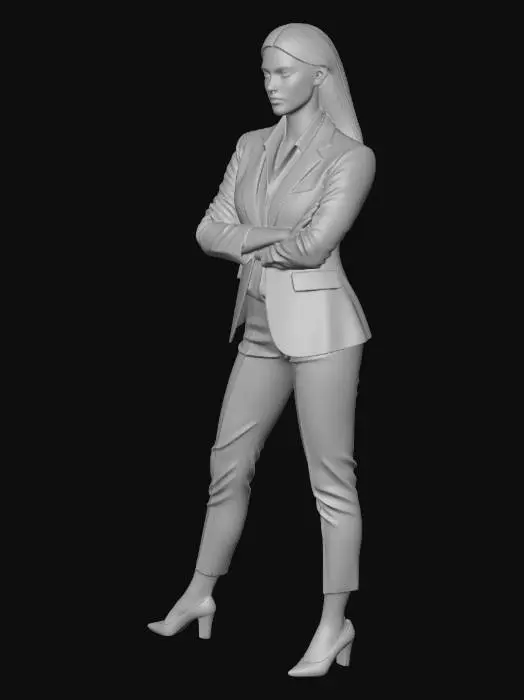 3D model for Executive in a Gray Suit