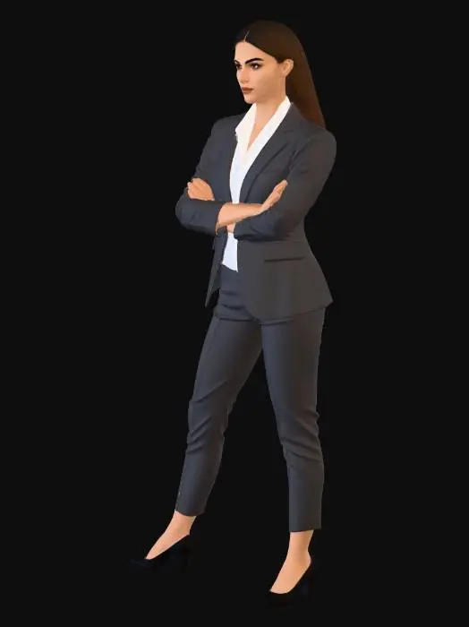 3D model for Executive in a Gray Suit