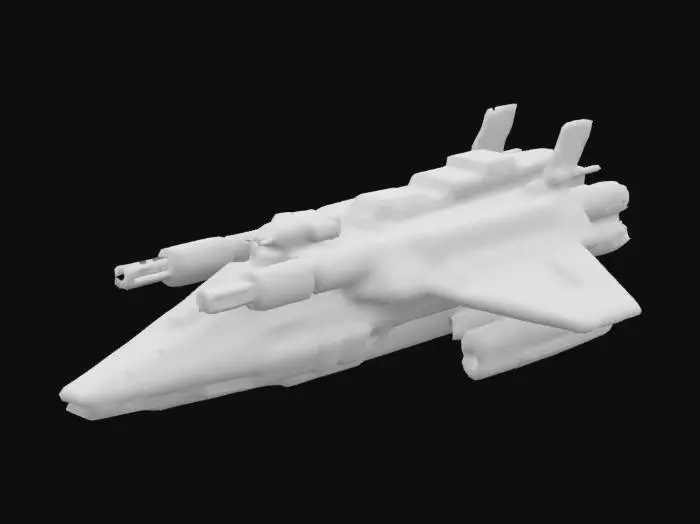 3D model for Massive destroyer, spaceship that has 5 guns, highly detailed, sci-fi, indestructible, single but massive cannon, undefeatable, to the side of it, it has loadable amo to fill the cannon, loadable amo is in amo crates bullets are very big and massive for the massive cannon, weapons are on only one side, cannons are not double sided, all parts are completely connected and are exactly upright, #AroundTheWorld#